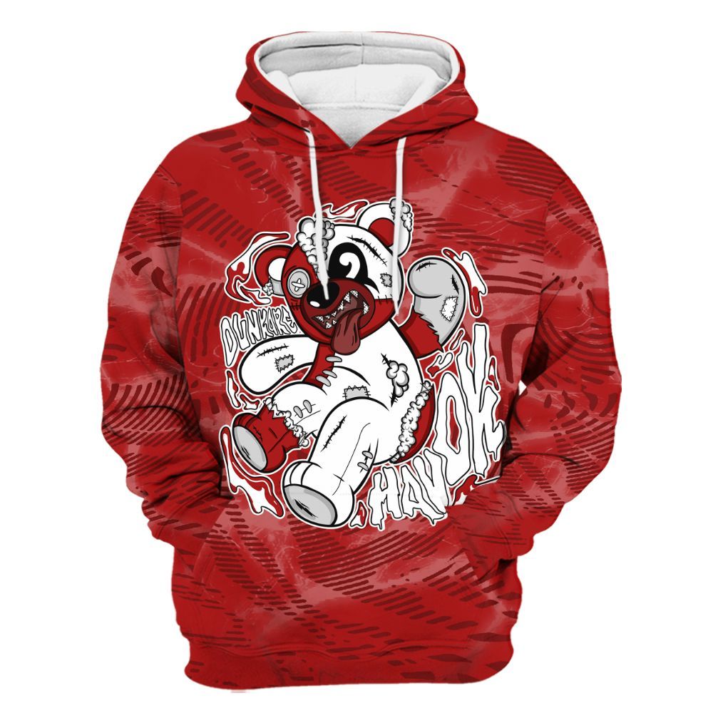 Hoodie To Match Red Taxi 12s - Havok Bear All Over Print