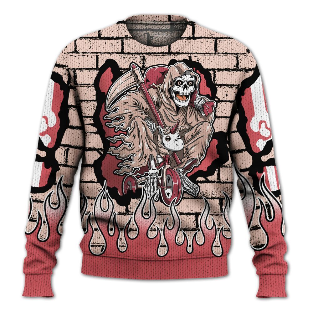 Sweater To Match Washed Coral 2s Shirt - Self Make Skeleton Crashed Graphic