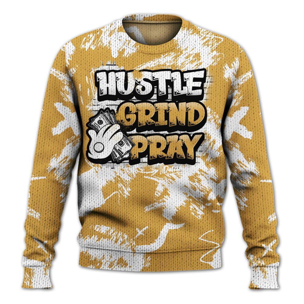 Knitted Sweater To Match Low OG Rookie Of The Year 1s - Hustle Grind Pray Retro