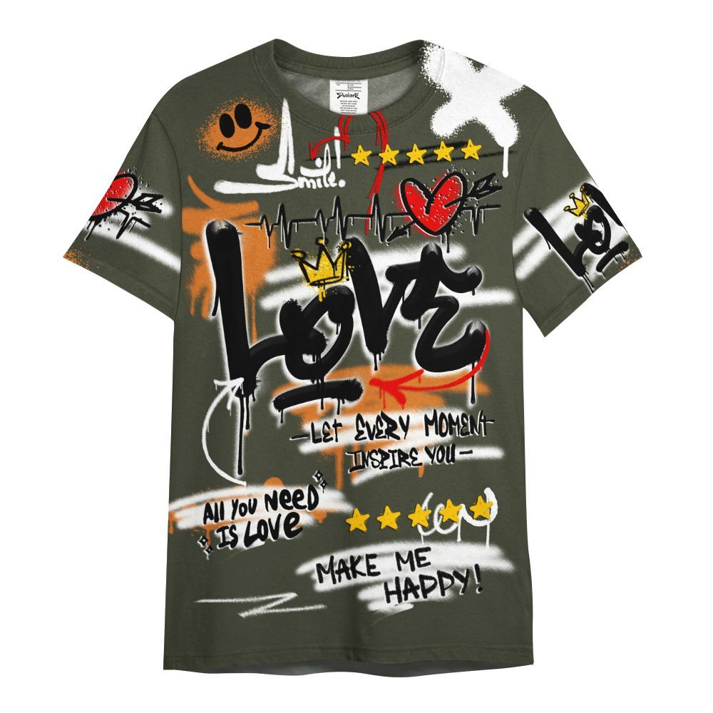 Shirt To Match Retro Undefeated 4s - Happy Love Beats Graffiti All Over Print