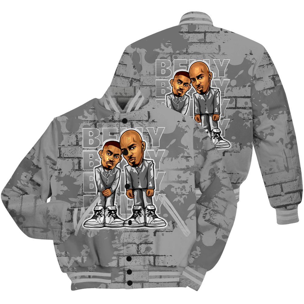 Varsity Jacket To Match Black Wolf Grey 12s Shirt - Belly Sneakers Graphic Halloween All Over Print