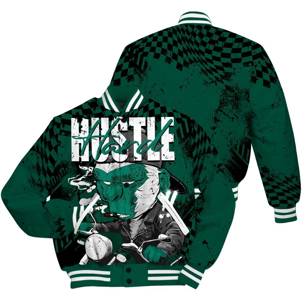 Varsity Jacket To Match Oxidized Green 4s - Hustle Hard Monkey All Over Print