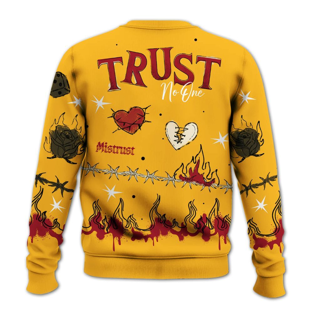 Sweatshirt To Match White Taxi 12s Shirt, Trust No One Snake-Bite Doodle Crayon All Over Print