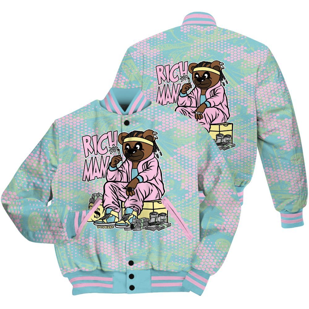 Varsity Jacket To Match SB Dunk Low Visty Shirt - Rich Man Bear Banknotes Art All Over Print