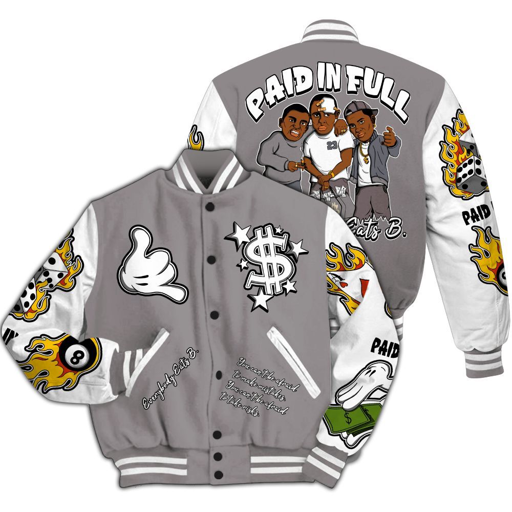 Varsity Jacket To Match Cool Grey 11s - Everybody Paid In Full Graphic All Over Print