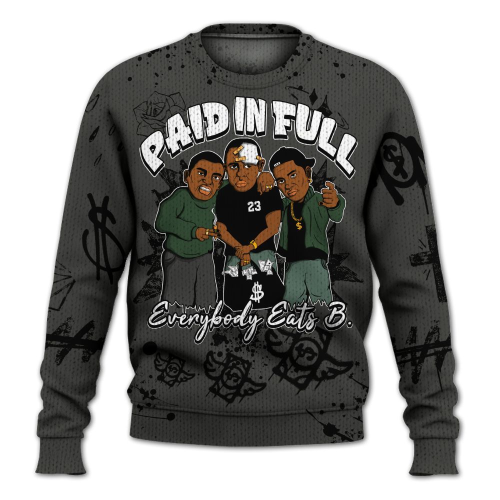 Knitted Sweater To Match Dunk Low Skateboards Black - Everybody Paid In Full Crayon