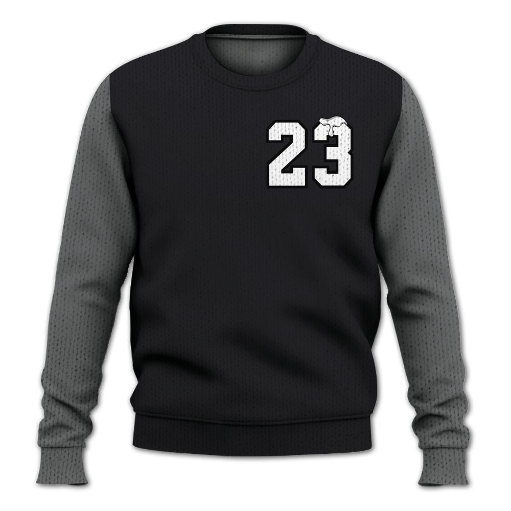 Knitted Sweater To Match White Thunder 4s, Custom Name Number 23 Drip