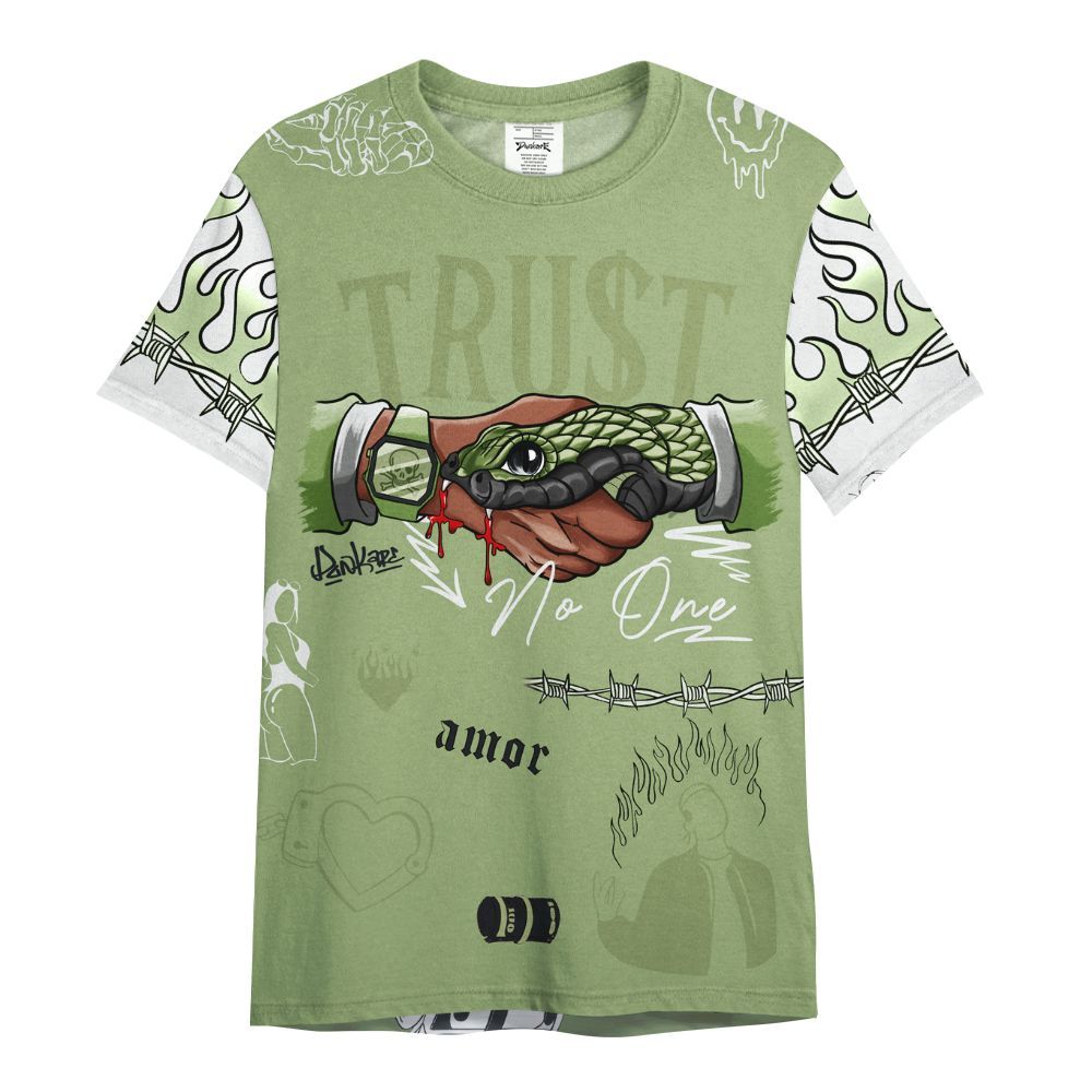 Shirt To Match Oil Green 4s - Snake Trust No One All Over Print