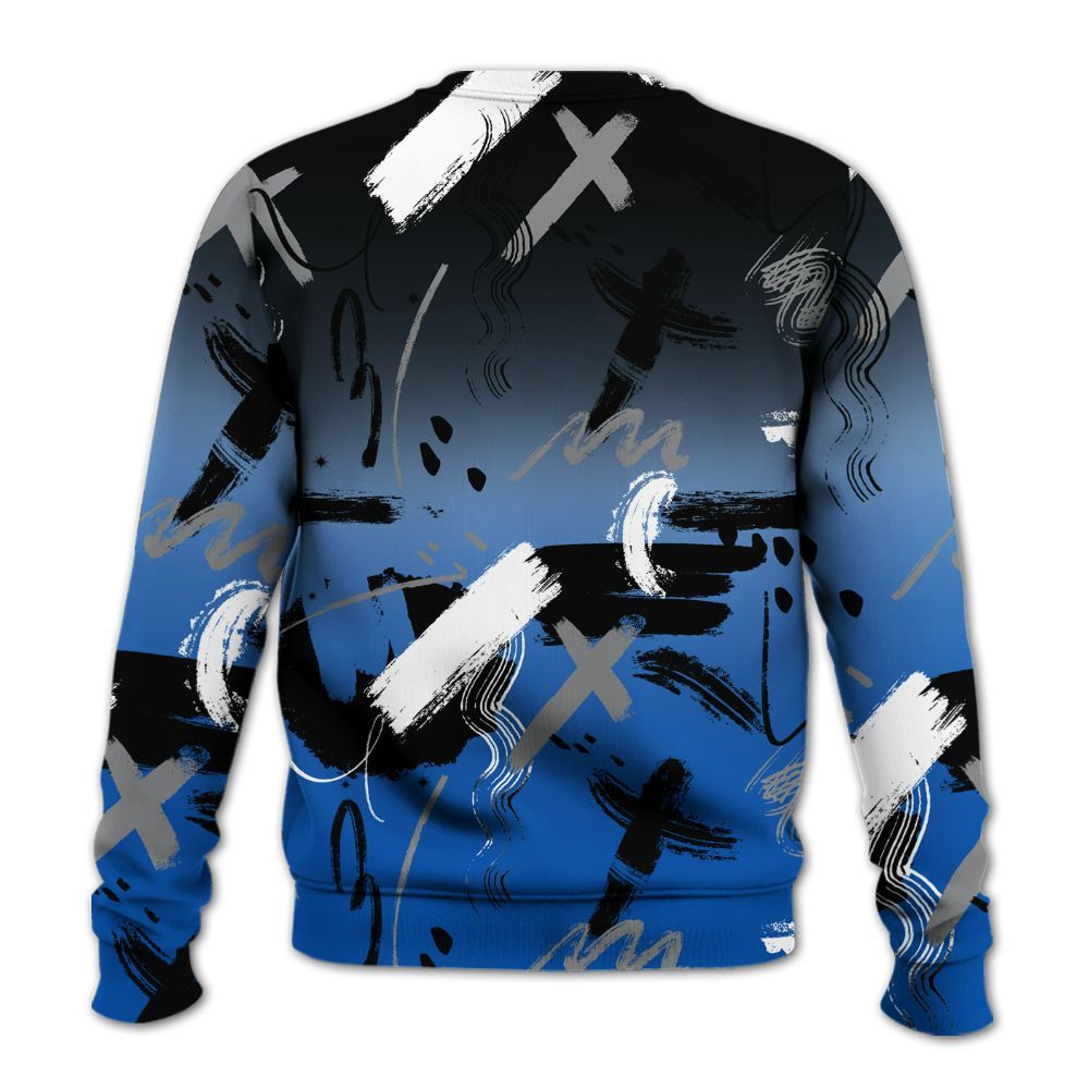 Sweatshirt To Match Racer Blue 5s - Money Hustle Grind Pray All Over Print