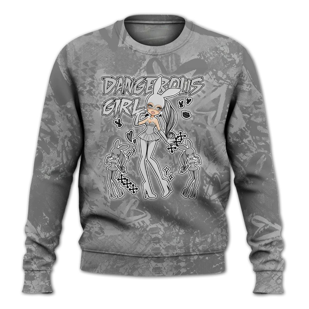 Sweatshirt To Match Black Wolf Grey 12s - Dangerous.Girl Heart Grunge All Over Print