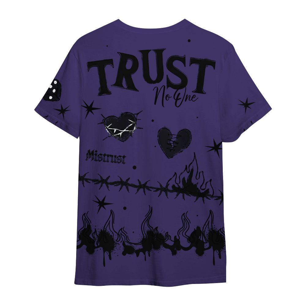 Shirt To Match Retro Court Purple 13s - Trust No One Snake-Bite Doodle Crayon All Over Print