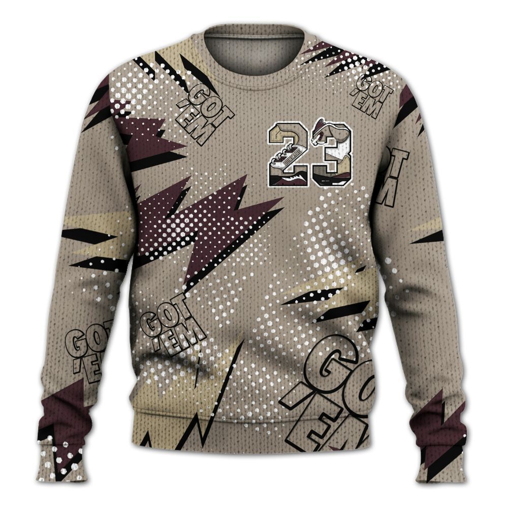 Knitted Sweater To Match AMM Retro Phantom 4s - Custom Name Number 23 5s