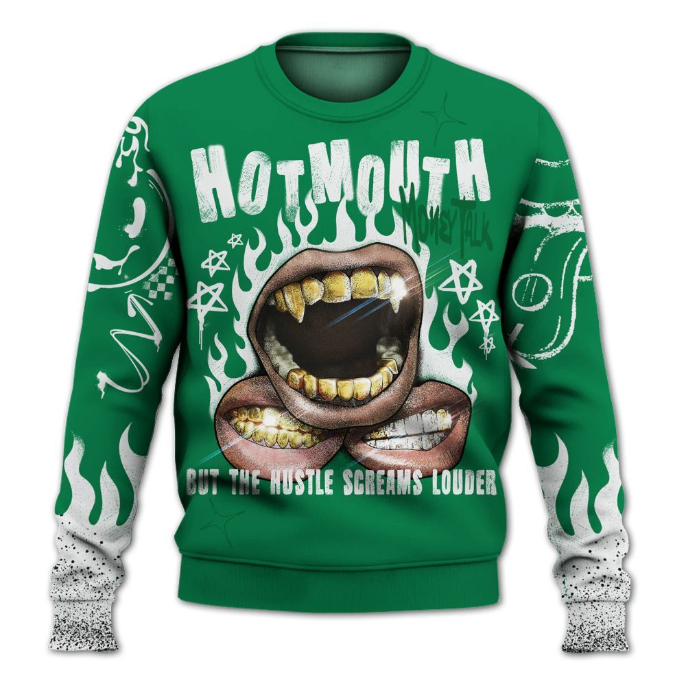 Sweatshirt To Match Lucky Green 2s - Mouth Burning Street Style All Over Print