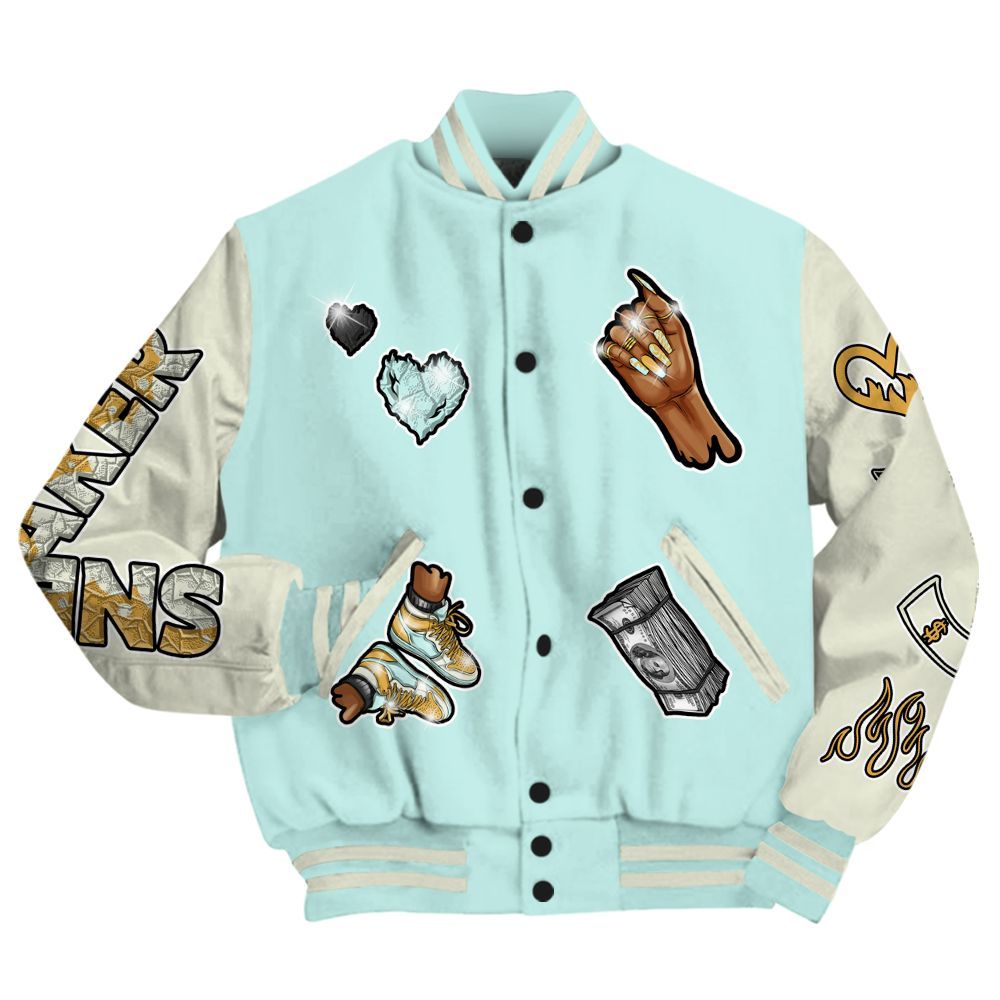 Varsity Jacket To Match Pure Platinum 4s - Sneakerz Girlz All Over Print