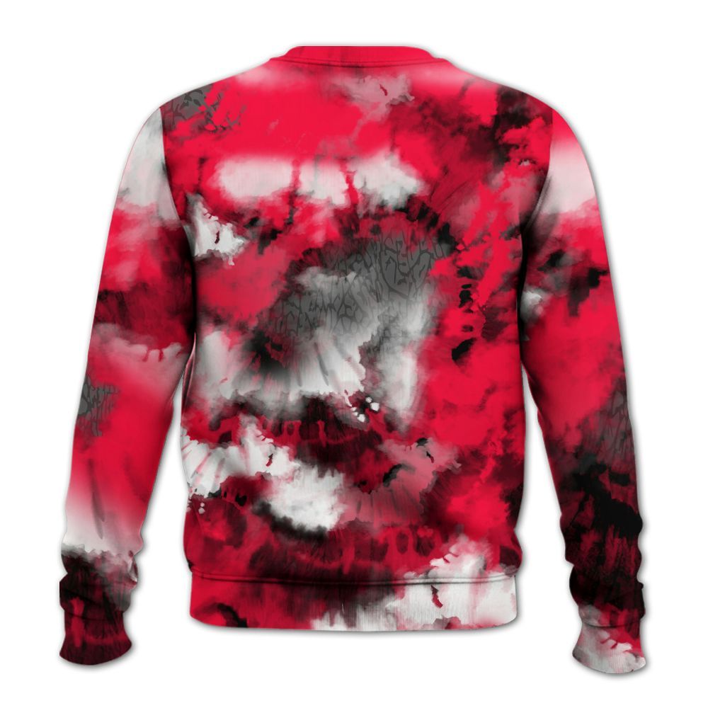 Sweatshirt To Match Retro Fire Red 3s - God Blessed Tie Dye All Over Print