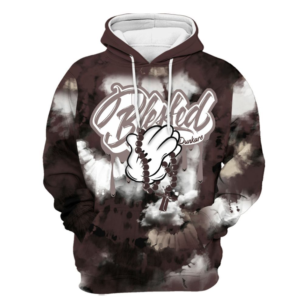 Hoodie To Match Burgundy Crush 3s - God Blessed Tie Dye All Over Print