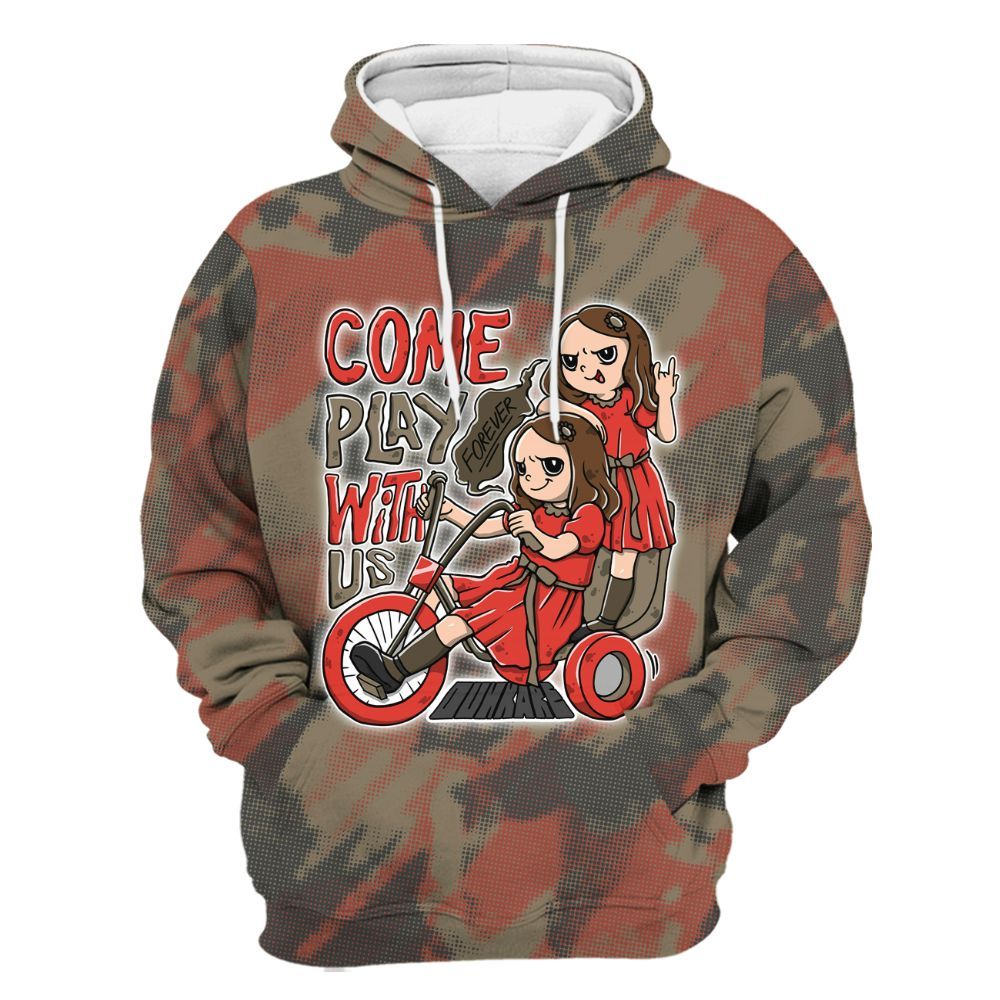 Hoodie To Match Olive 9s - Come Hangout Halloween Abstract Halftone All Over Print