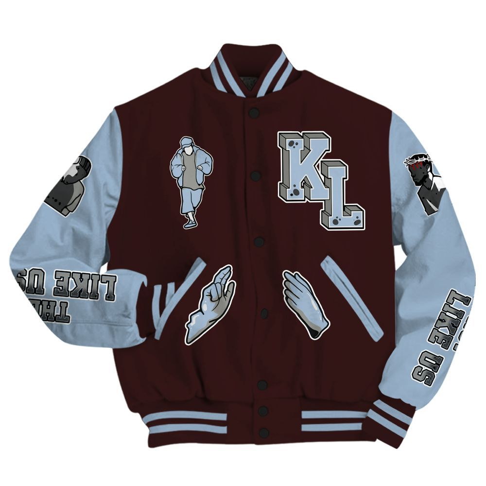 Varsity Jacket To Match Burgundy 5s - Dislike Us Graphic All Over Print