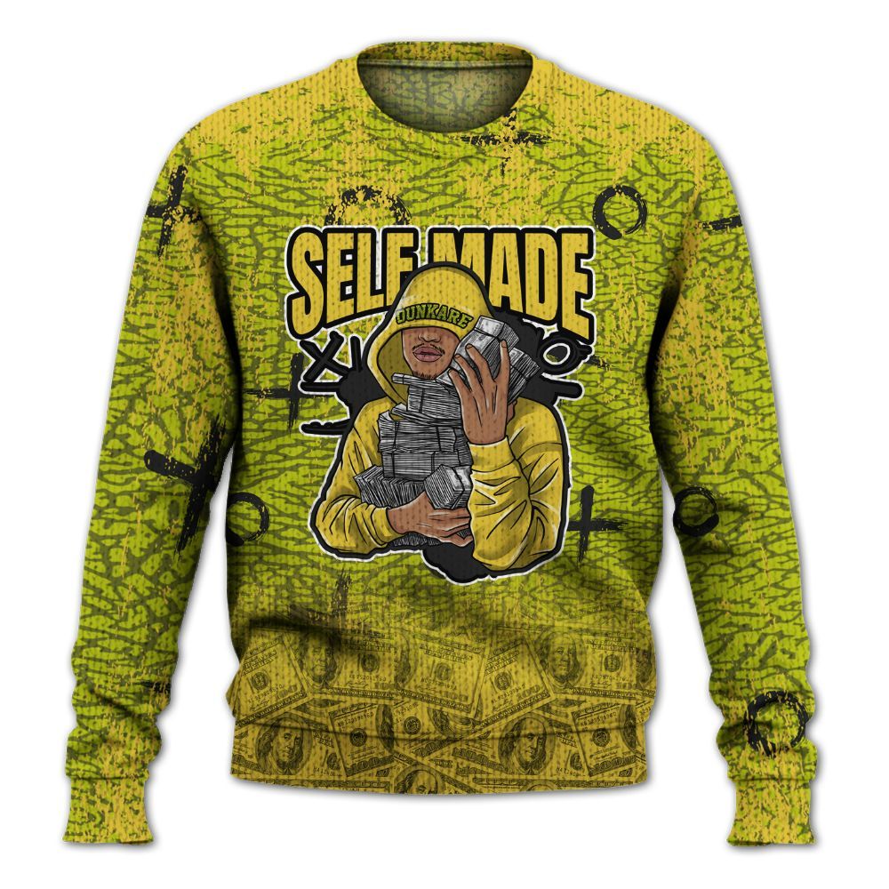 Knitted Sweater To Match Dunk Low QS Halloween Skull - Selfmade Unique Grunge