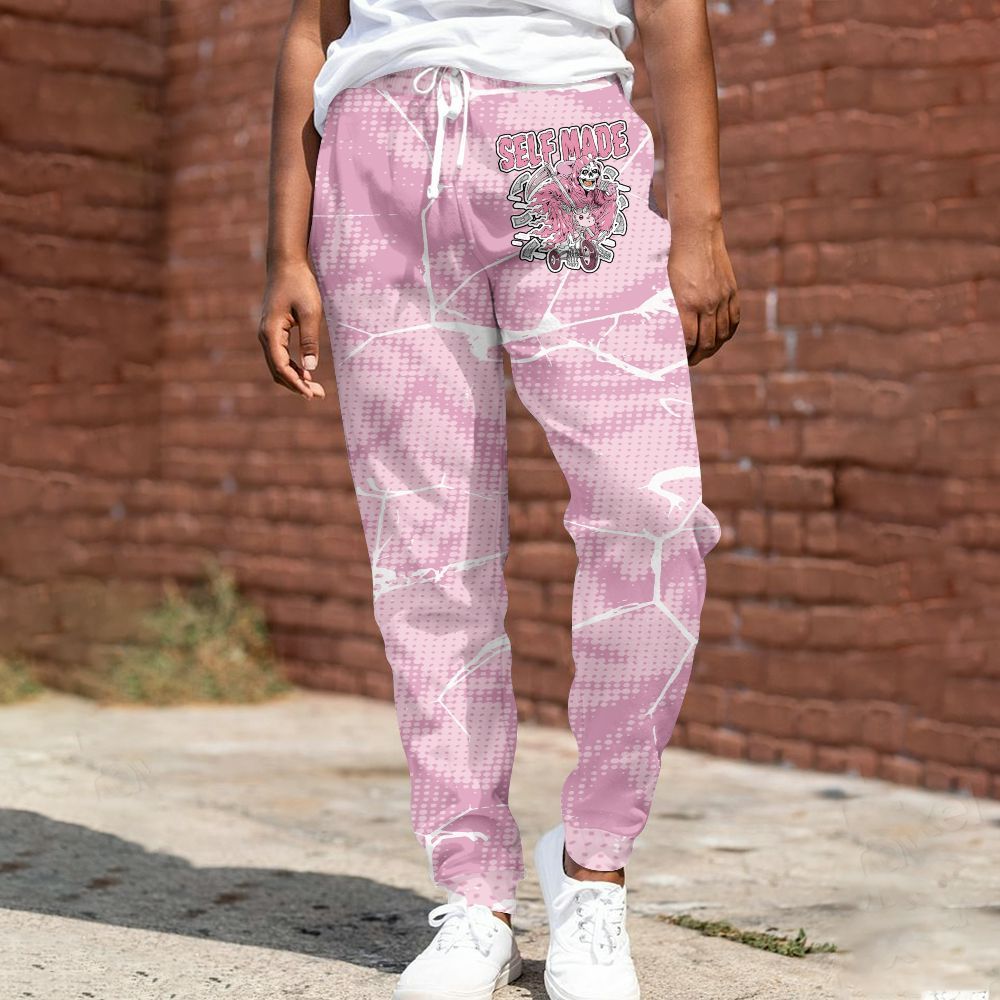 Sweatpant To Match Orchid 4s - Self Made Skeleton Crack All Over Print
