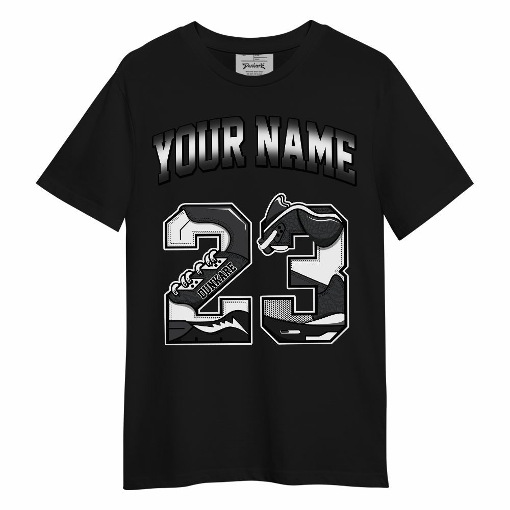Shirt To Match Black Cat 3s - Custom Name Number 23 5s Unisex Shirt