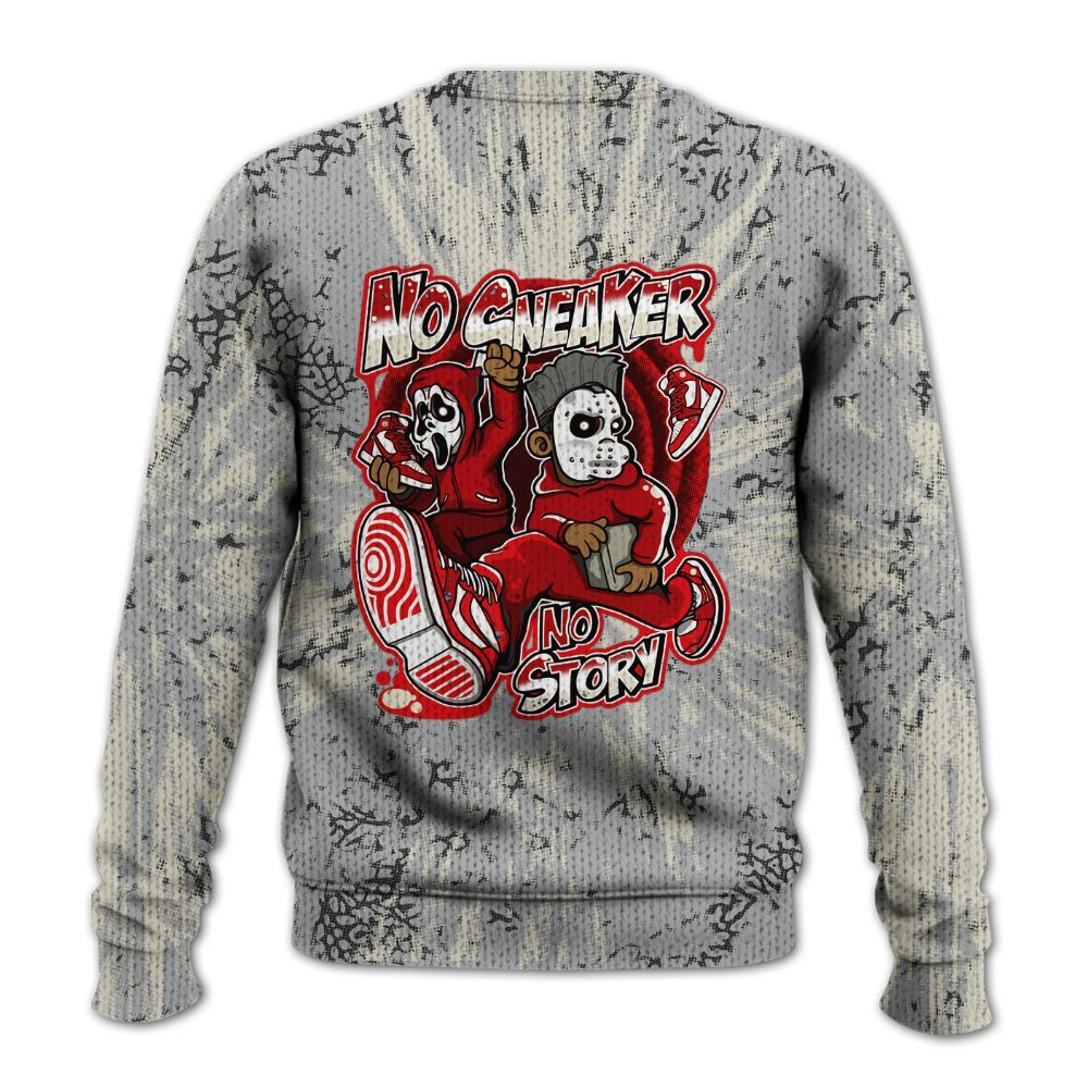Knitted Sweater To Match Cement Grey 3s - Sneakers Make Story Graphic Luxury
