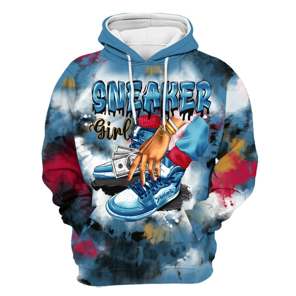 Hoodie To Match GS Messy Room 4s - SNEAKER Girl Money Drip Tie Dye All Over Print
