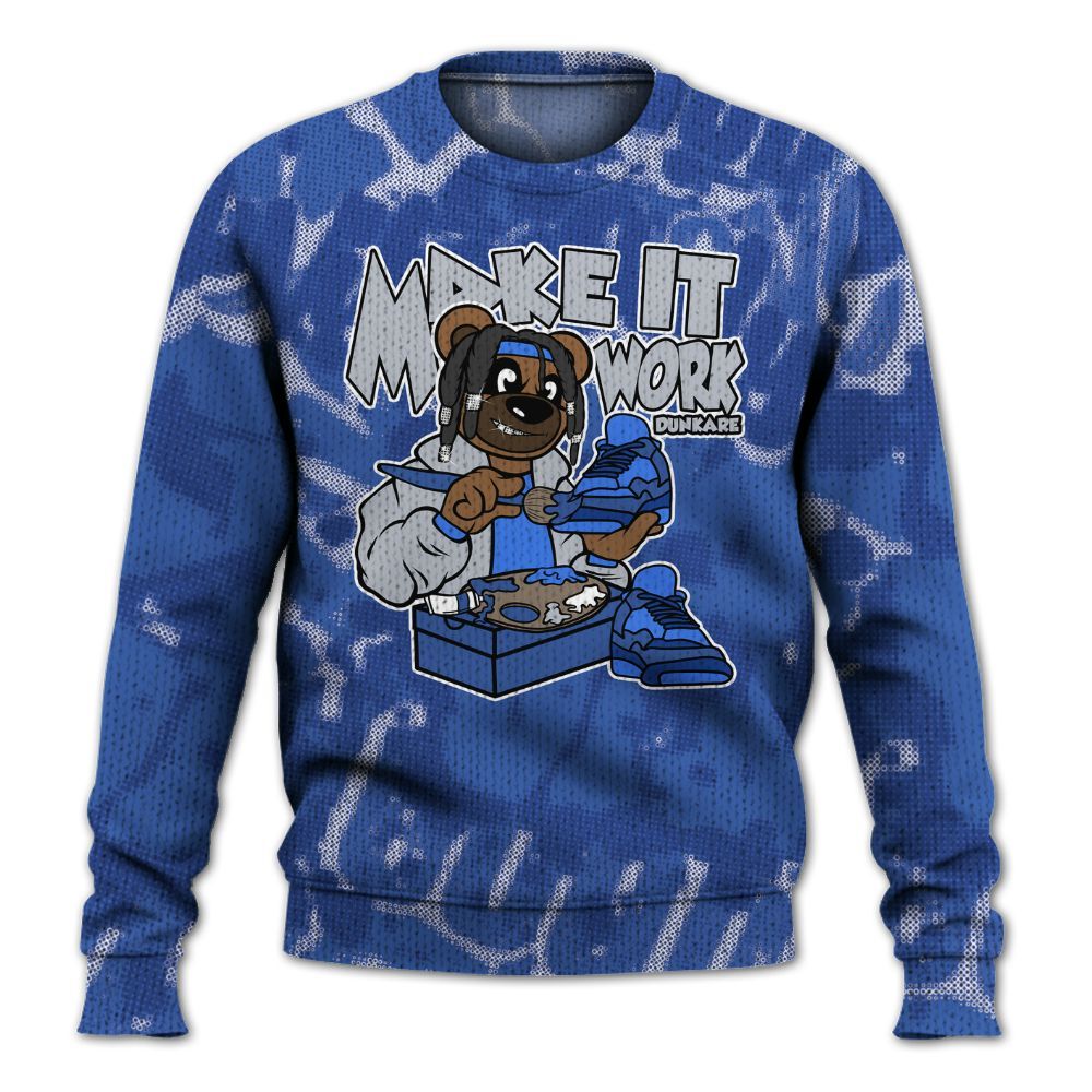 Knitted Sweater To Match Air Foamposite One Royal - Pull It Off Bear Street