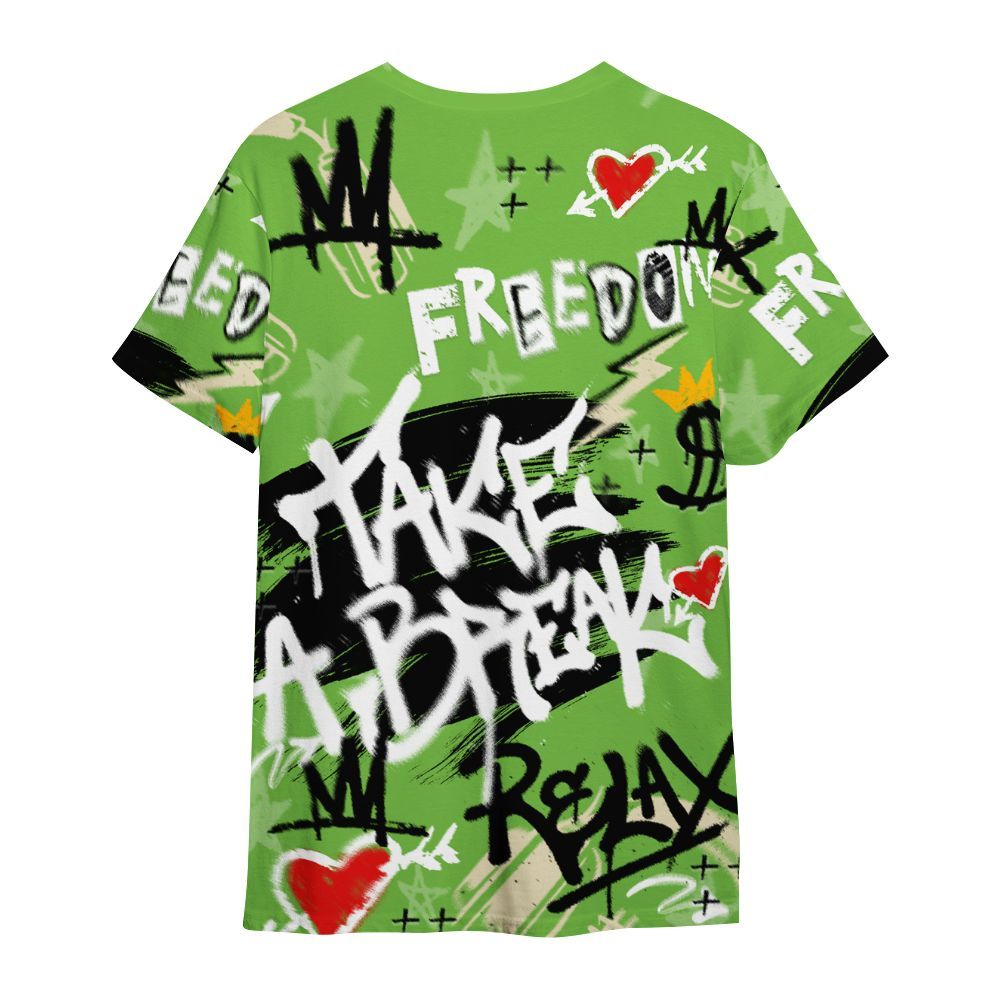 Shirt To Match Air Max Waffle SP Action Green - Take Break Freedom Graffiti Streetwear All Over Print