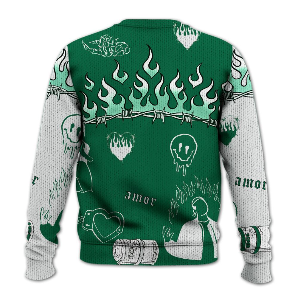 Knitted Sweater To Match Pine Green 4s - Snake Trust No One