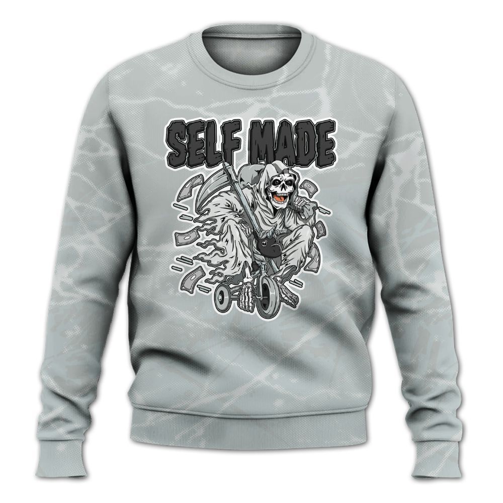 Sweatshirt To Match Black Wolf Grey 12s - Self Make Skeleton Profound All Over Print