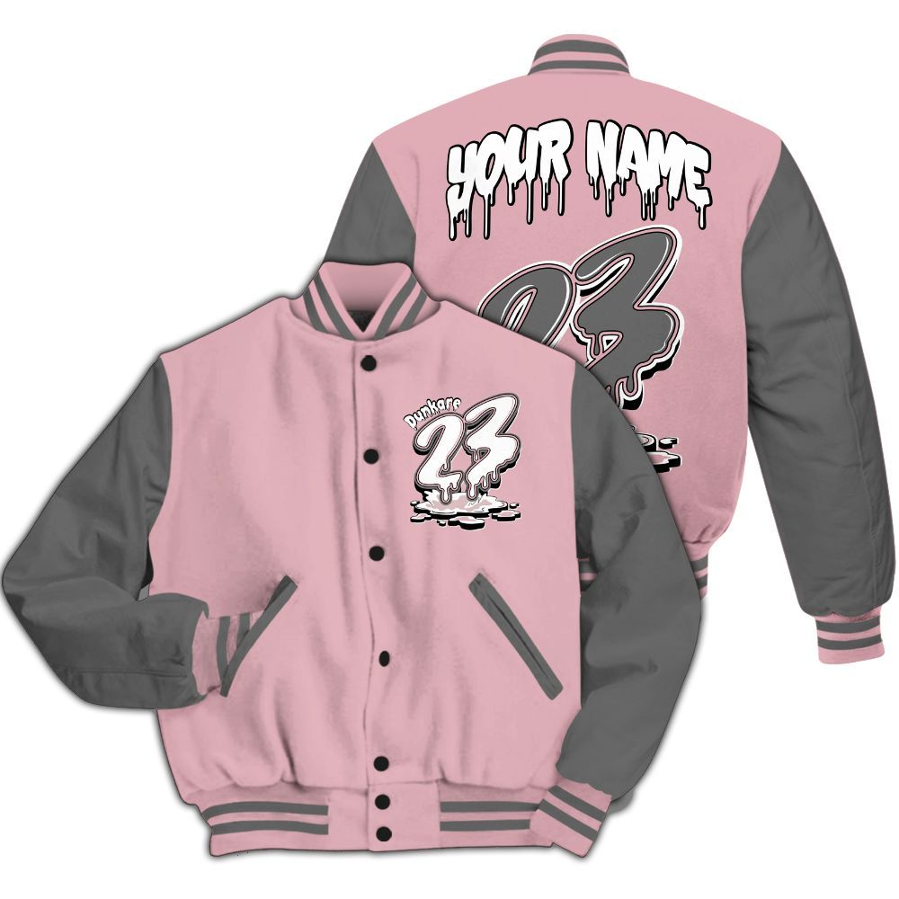 Varsity Jacket To Match Air Max DN Pink Foam - Custom Name 23 Drip All Over Print