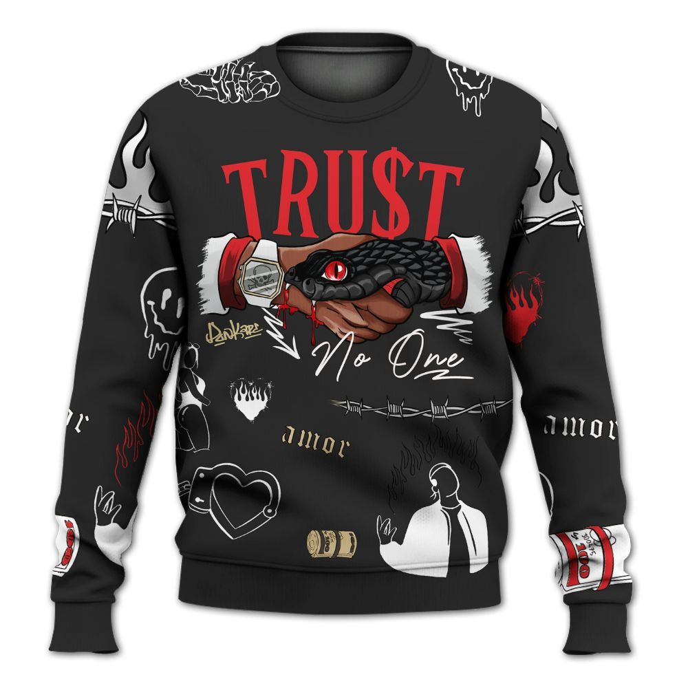 Sweatshirt To Match Prime 93 Fire Red - Snake Trust No One All Over Print