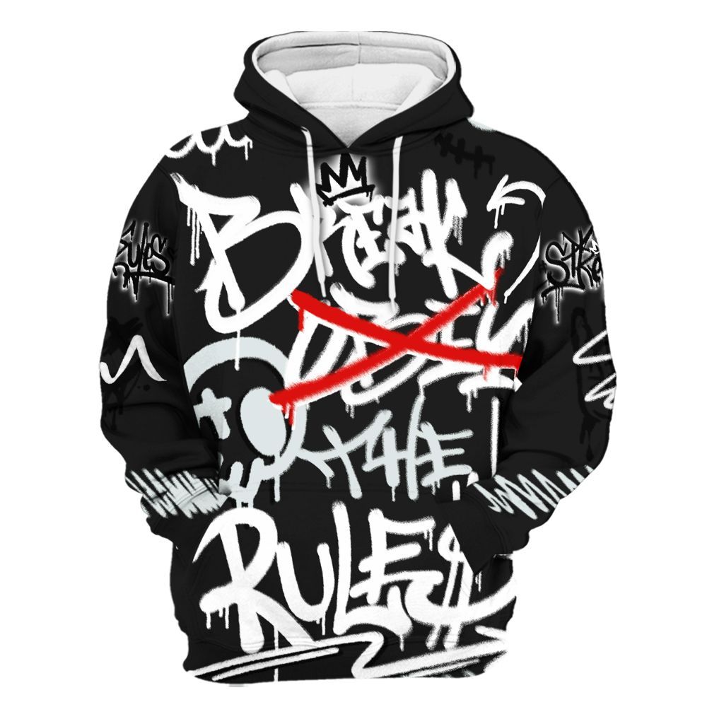 Hoodie To Match White Thunder 4s - Break Rules Streetwear All Over Print