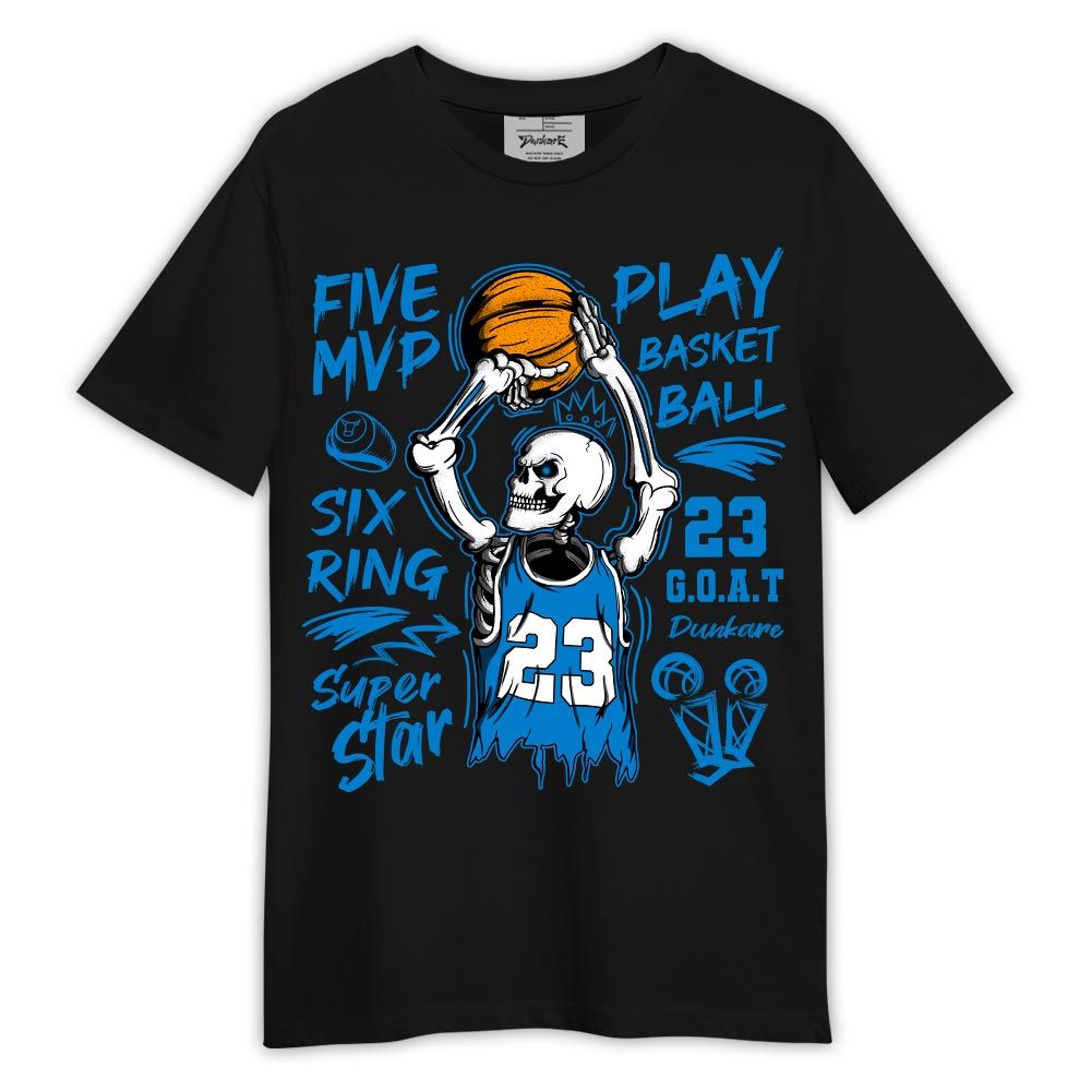 Shirt To Match Industrial Blue 4s - 23 G.O.A.T Skeleton Shirt Military Blue 4s Outfit
