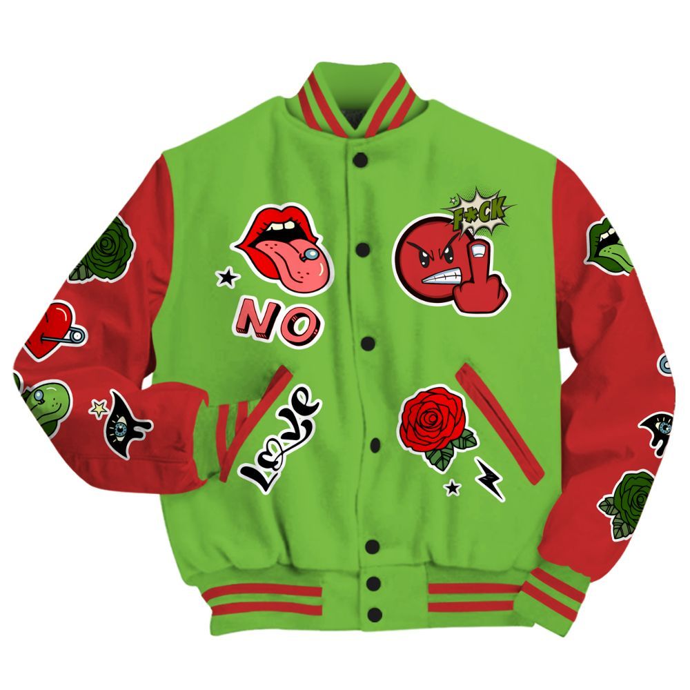 Varsity Jacket To Match Air Max Waffle SP Action Green - FK Around Find Out All Over Print