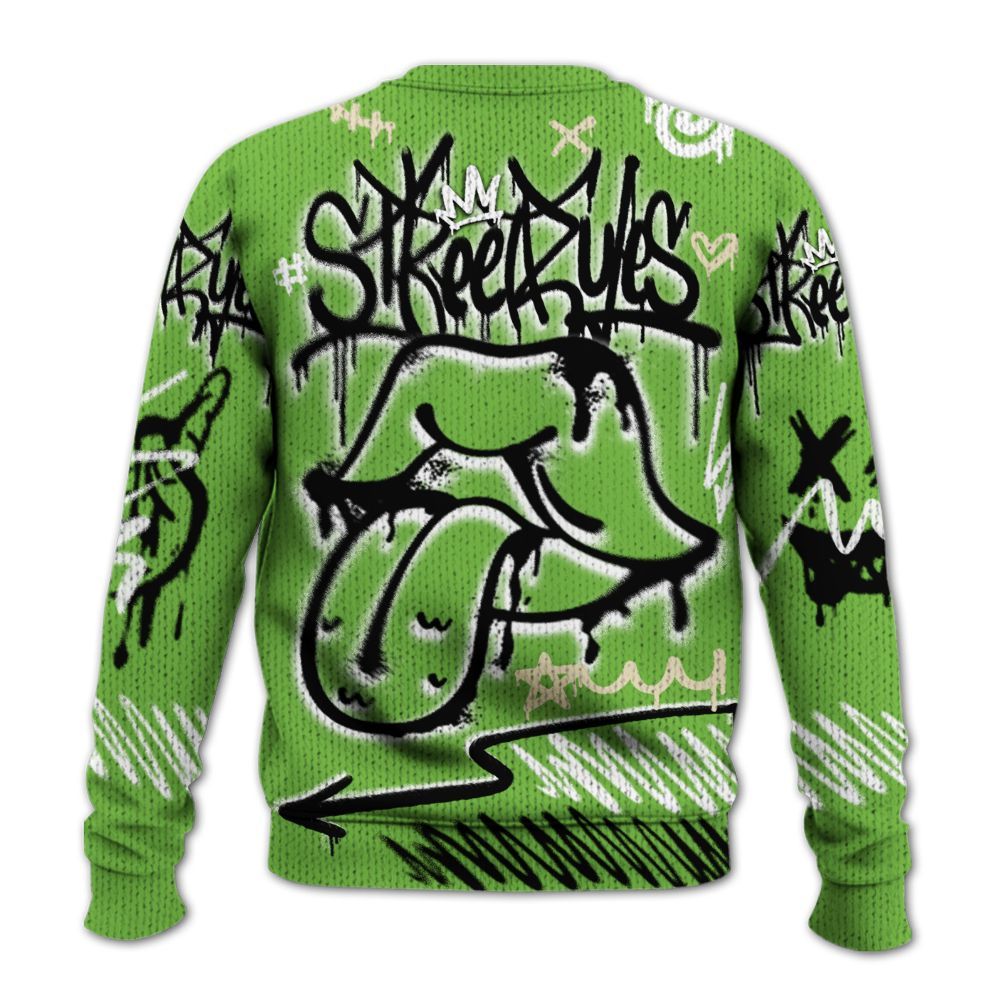 Knitted Sweater To Match Air Max Waffle SP Action Green - Break Rules Streetwear