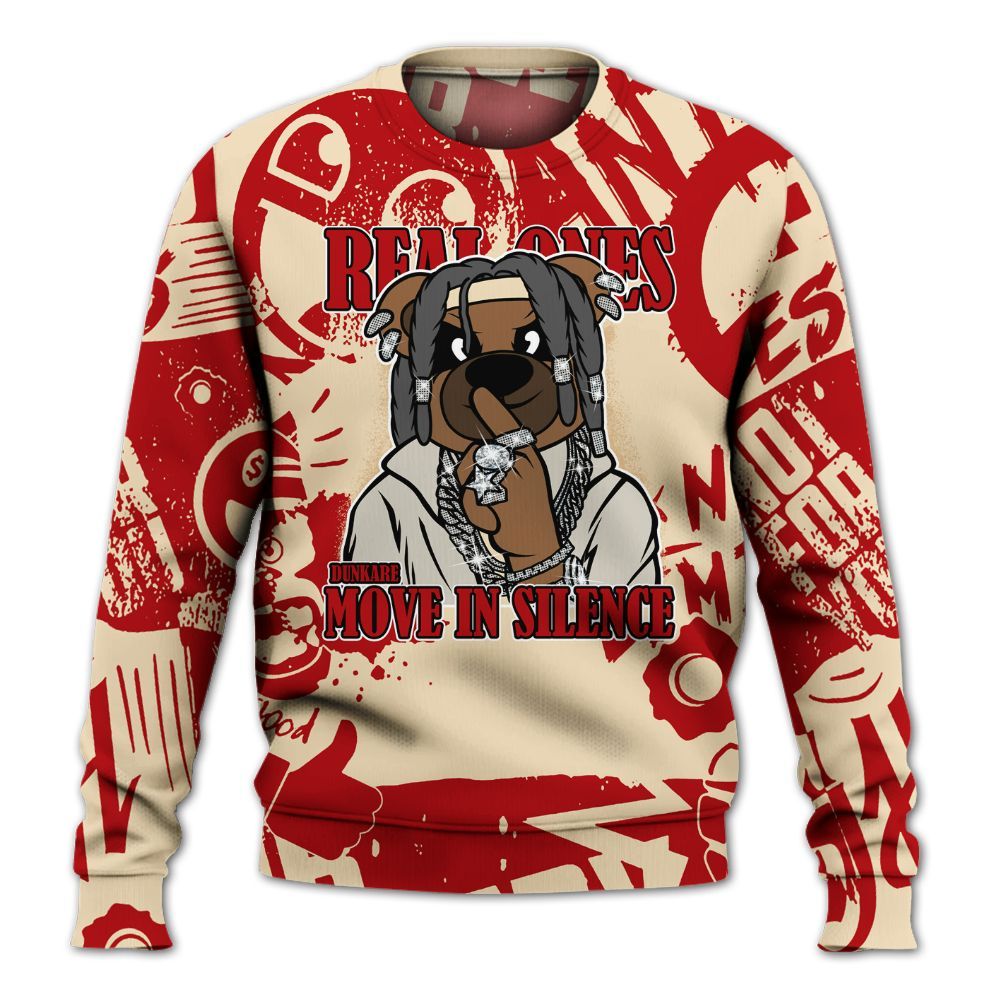 Sweatshirt To Match Dunk Low Strawberry Waffle - Silent Achievers Bear Monogram Graffiti All Over Print