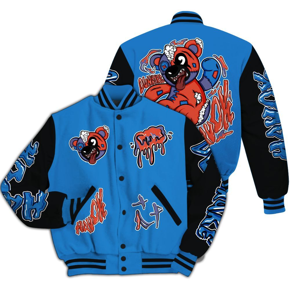 Varsity Jacket To Match Hi-Res Blue 700s - Havok Bear All Over Print