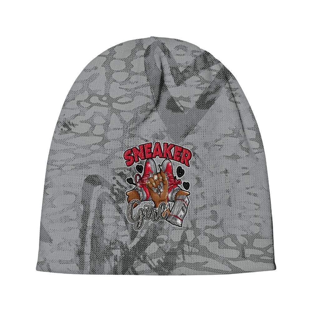 Beanie Hat To Match Black Cement 3s - Sneakerz Girlz Heart Grunge Graphic