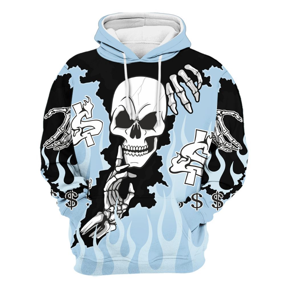 Hoodie To Match Foamposite One Psychic Blue - Ones Move In Silence All Over Print