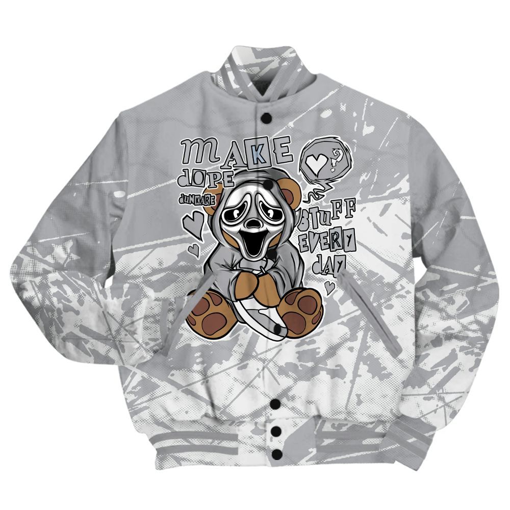 Varsity Jacket To Match Low OG Wolf Grey 1s Shirt - Make Dopes Bear Profound All Over Print