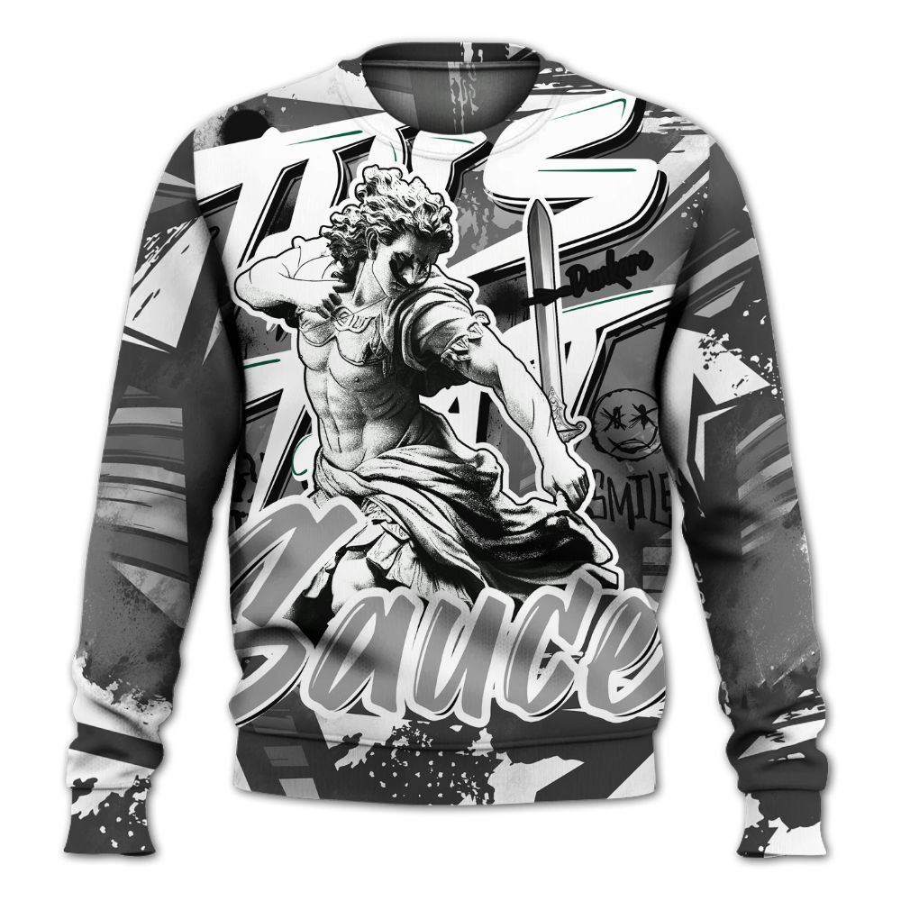 Sweatshirt To Match Black Wolf Grey 12s - This That Sauce Retro All Over Print