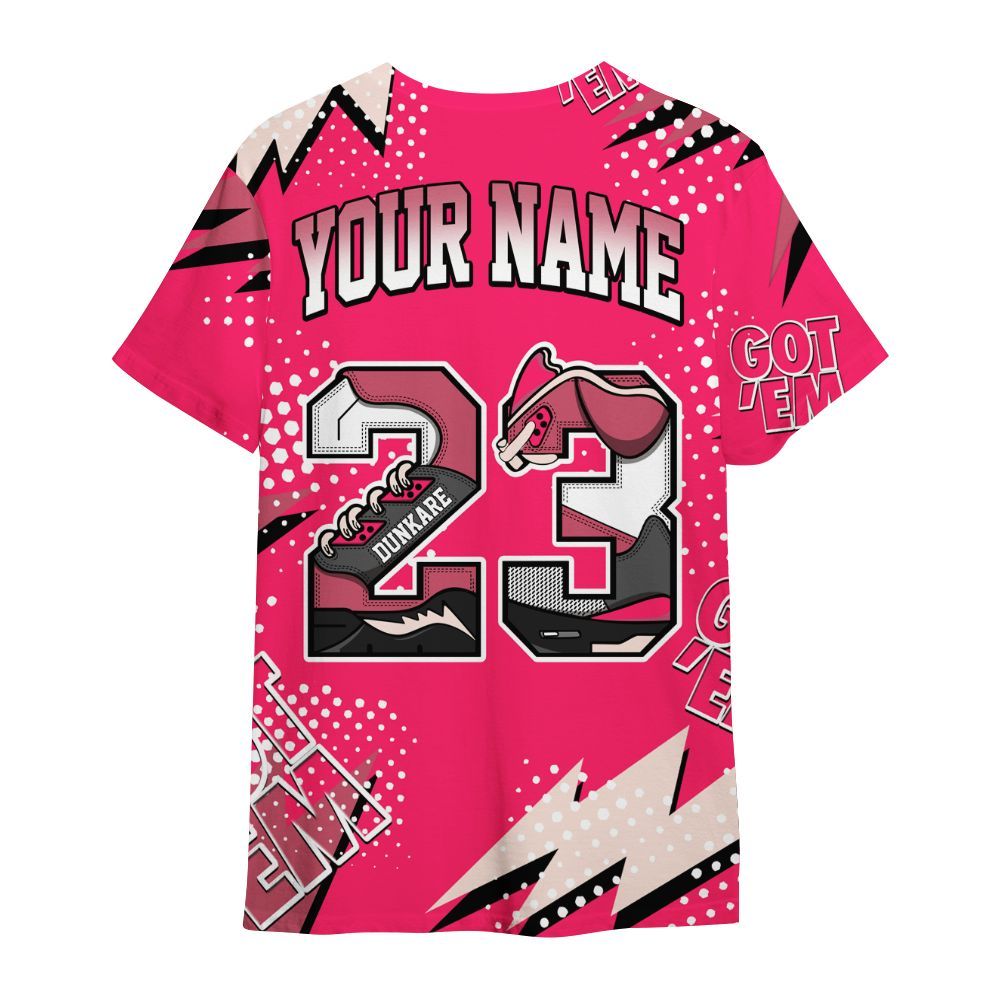 Shirt To Match A'One Hyper Pink Shirt, Custom Name Number 23 5s All Over Print