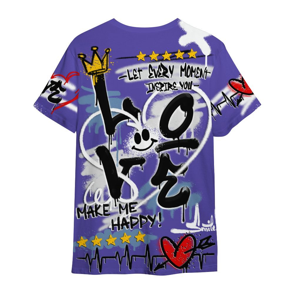 Shirt To Match Retro Concord 5s - Happy Love Beats Graffiti Streetwear All Over Print