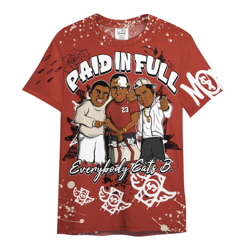 Shirt To Match Brick After Brick 4s - Everybody Paid In Full Crayon All Over Print