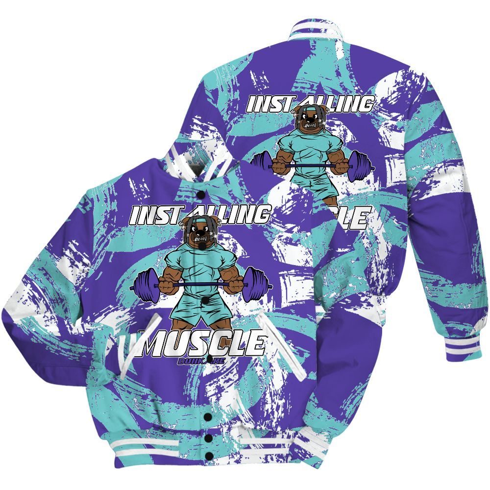 Varsity Jacket To Match Low Hornets 1s Shirt - Installing Muscle Bear Circle Slpash All Over Print