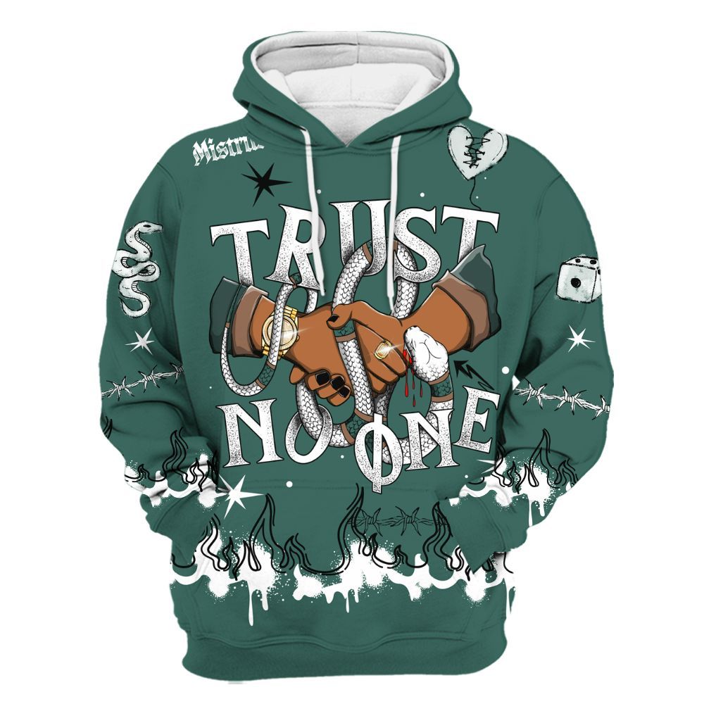 Hoodie To Match Low OG Oxidized Green 1s - Trust No One Snake-Bite Doodle Crayon All Over Print