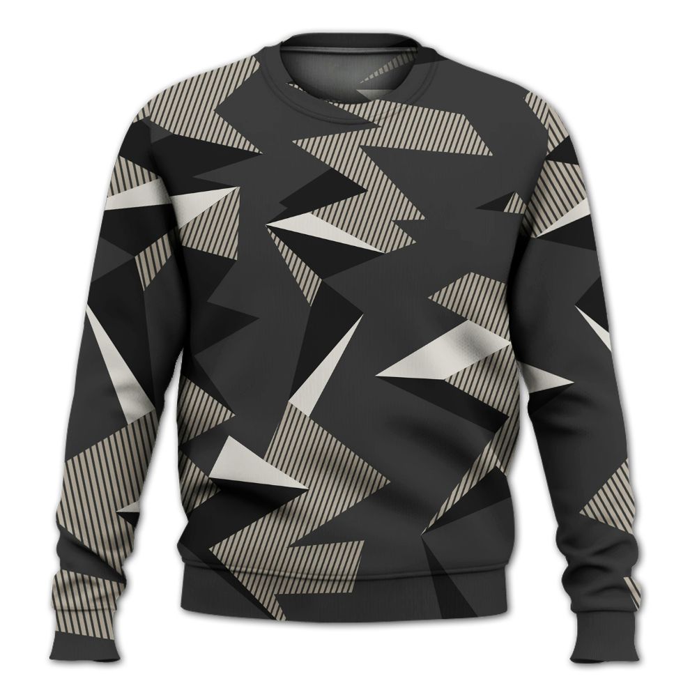 Sweatshirt To Match RM Light Bone 4s - Geometric Camouflage Pattern All Over Print