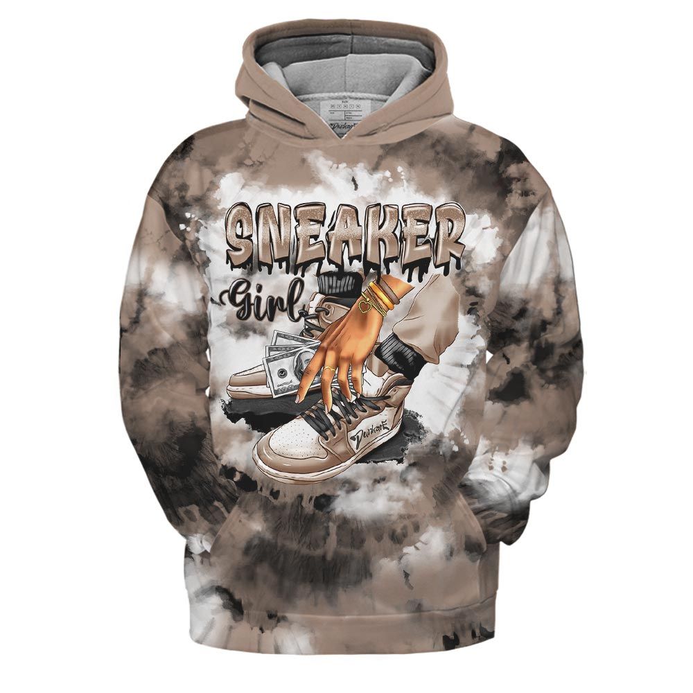 Hoodie To Match OG Latte 1s Hoodie, SNEAKER Girl Money Drip Tie Dye Hoodie Outfit 903 NCT